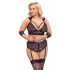 Set sutien din dantelă Cottelli Bondage Plus Size (negru) 