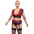 Cottelli Bondage Plus Size - set sutien dantelat (roșu-negru) 