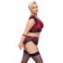 Cottelli Bondage Plus Size - set sutien dantelat (roșu-negru) 