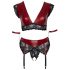 Cottelli Bondage Plus Size - set sutien dantelat (roșu-negru) 