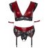 Cottelli Bondage Plus Size - set sutien dantelat (roșu-negru) 