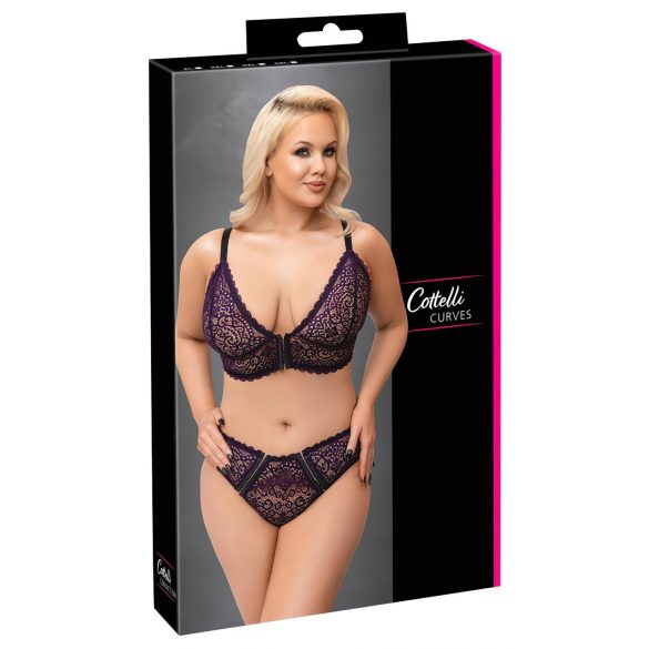 Set sutien cu model transparent Cottelli Curves Plus Size (mov) 