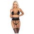 Set sutien cu bretele pentru talie - Kissable (negru) 