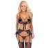 Set de sutien Kissable - brodat roz-mov (negru) 