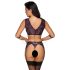 Set Lenjerie Cottelli Bondage cu Rețineri pentru Mâini (negru-violet) - XL