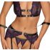 Set Lenjerie Cottelli Bondage cu Rețineri pentru Mâini (negru-violet) - XL