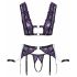 Set Lenjerie Cottelli Bondage cu Rețineri pentru Mâini (negru-violet) - XL