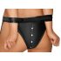 Set sutien lucios Cottelli Bondage cu cătușe pentru mâini (negru) 