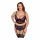 Cottelli Plus Size - set sutien cu jartieră (negru-roșu) 