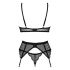 Set de sutien Obsessive Chemeris cu portjartier (negru)  - M/L