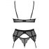 Set de sutien Obsessive Chemeris cu portjartier (negru) 