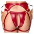 Set sutien lucios cu cătușe (roșu) - Cottelli Bondage - M