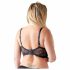 Cottelli Plus Size - sutien cu bretele și inele (negru)  - 90D