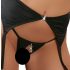 Set de lenjerie intimă cu pietre strălucitoare Abierta Fina (negru)  - 85C/L