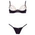 Cottelli - set sutien satinat cu lanț stras (negru)  - 85C/L