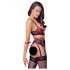 Cottelli Bondage - Set cu sutien push-up mat și dantelă (roșu) - XL