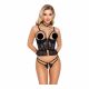 Tanga și corset deschise Abierta Fina (negru)  - L