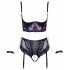 Set sutien Cottelli Bondage cu mâneci (negru-violet) 