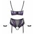 Set sutien Cottelli Bondage cu mâneci (negru-violet) 