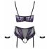 Set sutien Cottelli Bondage cu legături pentru mâini (negru-violet) - M