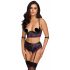 Set sutien Cottelli Bondage cu mâneci (negru-violet)  - L