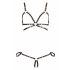 Cottelli Bondage - ham de corp lucios bikini (negru) 