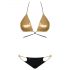 Obsessive Goldivia - bikini lucios cu choker (auriu-negru)