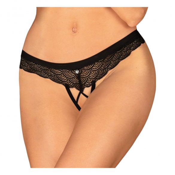 Obsessive Chemeris - tanga deschis (negru)  - XL/XXL