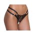 Cottelli - tanga luxos deschis cu inel (negru) 