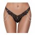 Cottelli - tanga de lux cu broderie și mărgele (negru)  - M/L