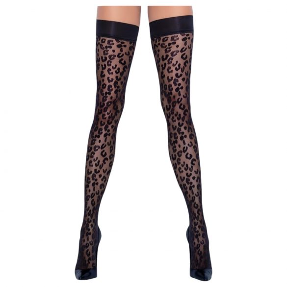 Ciorapi Cottelli - model leopard, negru - 3