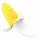 Vibrator banan rezistent la apă, cu acumulator, Lonely (galben-alb) 