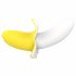 Vibrator banan rezistent la apă, cu acumulator, Lonely (galben-alb) 