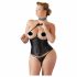 Cottelli Plus Size - corset din satin (negru)  - 3XL