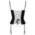 Cottelli Party - corset din satin cu jartiere (negru) 