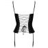 Cottelli Party - corset din satin cu jartiere (negru) 