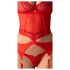 Obsessive Cupide Desir - set top dantelat transparent (roșu) - L/XL