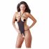 Body sexy cu strasuri, deschis - negru (S-L) 