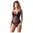 Cottelli - Body din catifea ajustabil (negru) 