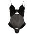 Cottelli - Body din catifea ajustabil (negru) 