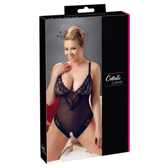 Cottelli Plus Size - body din dantelă (negru)  - XXL