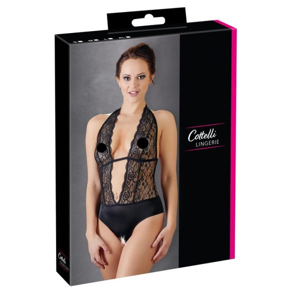 Cottelli - Body dantelat cu guler (negru)  - M