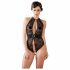 Abierta Fina - body din dantelă florală (negru)  - XL