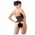 Abierta Fina - body din dantelă florală (negru)  - XL