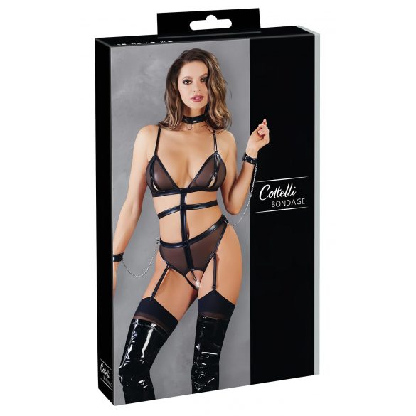 Body deschis cu lanțuri Cottelli Bondage (negru) 