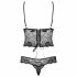 Obsessive Alluria - body din dantelă cu flori (negru) 