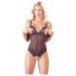 Cottelli - body negru din dantelă cu perle, deschis - M