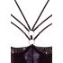Abierta Fina - body cu sutiene și curele, decorat cu strasuri (negru) - 80B/M