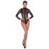 Body transparent cu mânecă lungă negru - Noir  - XL