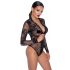 Body transparent cu mânecă lungă negru - Noir  - XL